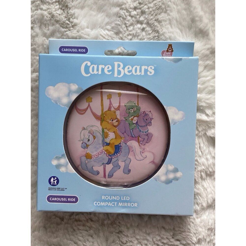 Impressions Care Bears Carousel Ride Round LED Compact Mirror Vanity Magnify NEW
